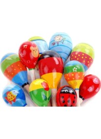 Resim Najmaddin Renkli Ahşap Marakas Boncuklu Ritim Çıngırağı Çocuklar Için Eğitici ve Eğlenceli Müzik Aleti 