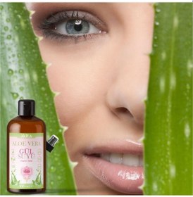 Resim Akita Doğal Aloe Vera Cam Şişe Gül Suyu 100 ML 