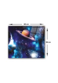 Resim Decorita Cam Ocak Arkası Koruyucu Galaksi Desen - Renkli 52 CM x 60 CM 