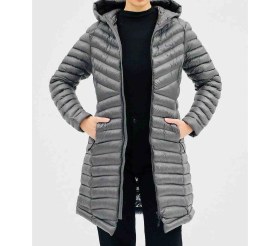 Resim Columbia Omnı Heat Strech Drift Peak Kadın Gri Dar Kesim Termal Kaban 