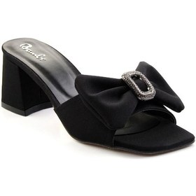 Resim Biçomi Niyyar Siyah Cilt Topuklu Terlik Çok Renkli 