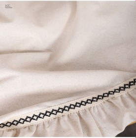 Resim Dnc Home Tekstil Ham Keten Özel Seri Fırfırlı Masa Örtüsü Krem 