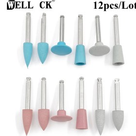 Resim Qchaoqchao Wellck Diş Silikon Taşlama Kafaları Diş Parlatıcı Düşük Hızlı Makine Parlatma Diş Aletleri Diş Hekimliği Laboratuvarı 12 Adet/10 Adet/paket (Yurt Dışından) 