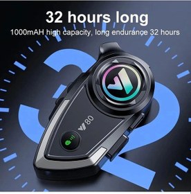 Resim Y80 Motosiklet Kask Kulaklık Intercom Işıklı Motorsiklet Interkom Diğer 