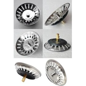 Resim Paslanmaz Çelik Sifon Süzgeci 8 cm Lavabo Evye Süzgeci Lavabo Gider Süzgeci 