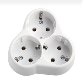 Resim VİKO Üçlü Golyat Yonca Topraklı Fiş Priz Beyaz 