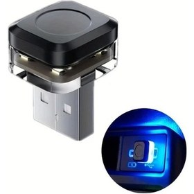 Resim Turcoshop11 1 Adet Mini Usb Araç Led Ortam Aydınlatması Mavi Işık Araç İç Dekorasyon 