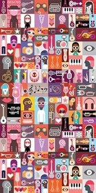 Resim Kapı Giydirme Kapı Sticker Folyosu Pop Art Music Collage 