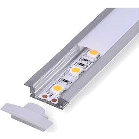 Resim Sıva Altı Alüminyum Led Profil 1mt. Aydınlatma Dekoratif Şerit Kanalı Armatür Linear Işık Kare Kasa 
