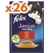 Resim Felix Pouch Junior Sığır Etli Yavru Yaş Kedi Maması 85 Gr - BOX - 26 Adet 