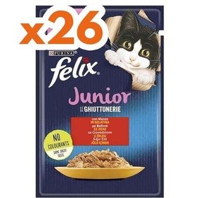 Resim Felix Pouch Junior Sığır Etli Yavru Yaş Kedi Maması 85 Gr - BOX - 26 Adet 