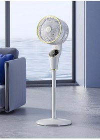 Resim Yellowtech Dijital Ekranlı Akıllı Ayaklı Vantilatör – Kumandalı, Sessiz, 3 Kademe, 90° Dönüş, Modern Tasarım 