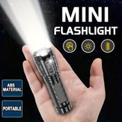 Resim 1 adet MACROCOSM Mini LED Fener - Kompakt, Şarj Edilebilir & Taşınabilir USB Kablosu ile, 150-350 Lümen Parlaklık, 3 Mod, Hafif ABS Malzeme - Kamp, Balıkçılık & Acil Ev Aydınlatması için İdeal, Acil Fener|Taşınabilir Aydınlatma|Şarj Edilebilir Meşale 