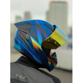 Resim LS2 Rapıd 2 Race Optık Mat Mavi-Mor Kask 