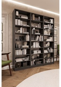 Resim Asra Trend %100 MDFLAM Koyu Gri Kitaplık K-27 