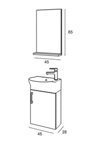 Resim Denko Rio 45 Cm Mdf Banyo Dolabı Takımı Beyaz 