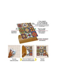 Resim Kendinden Yapışkanlı Fayans Karnaval Karo Desenli Pvc Karo 30x30 Cm 11 Adet 1m2 