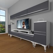 Resim Decoraktiv Ekoflex 9 Mdf Silver Tv Ünitesi Tv Sehpası - Beyaz - Antrasit 