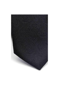 Resim Gaffy Siyah Şal Desenli Dokuma Kumaş Mendilli Slim Fit Kravat // Sdk-250201 Siyah 