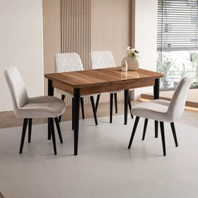 Resim Sweet Home Masa Sandalye Kelebek Tekno Masa 4 Adet Fulya Sandalye Takımı Hazar 