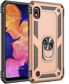 Resim Nevarium Samsung Galaxy M10 Uyumlu Kılıf Tank Yüzüklü Silikon Kapak - Gold 