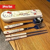 Resim 3'lü Set, 6'lı/2'li Hello Kitty Paslanmaz Çelik Şirin Taşınabilir Yemek Takımı - Dayanıklı, Gıda Uyumlu, Kolay Taşıma, Kompakt Tasarım, Outdoor, Okul ve Günlük Kullanım İçin Mükemmel - Premium Kalite, Marka 