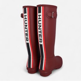 Resim Hunter WOMEN ORIGINAL TALL TRI COLOUR LOGO BOOT Kadın Bordo Uzun Bot WFT2353RMA-ME 