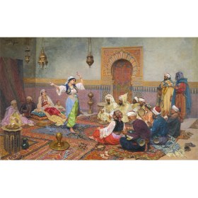 Resim Armada Çini 80x140 Osmanlı Türk Hamamı Dansöz Dijital Baskı Pano 