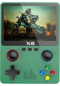 Resim X6 Elde Kullanılır Oyun Konsolu 3.5 İnç Ips Ekran Retro Oyun Oyuncu 3d Joystick Green 