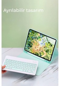Resim Apple İpad Pro 12.9 2022 Kılıf Kc01 Smart Klavyeli Tablet Kılıfı - Siyah Diğer 