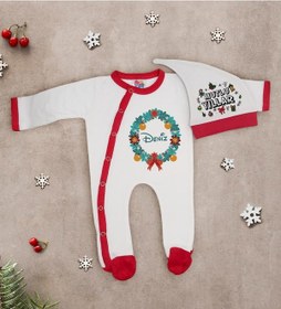 Resim Bk Gift Kişiye Özel Yılbaşı Temalı Tulum Zıbın Ve Kukuletalı Şapka Seti-8 Çok Renkli 