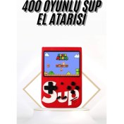 Resim Çocuklara Taşınabilir Sup El Atarisi 400 Oyunlu Nostaljik Oyun Konsolu 