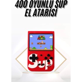 Resim Çocuklara Taşınabilir Sup El Atarisi 400 Oyunlu Nostaljik Oyun Konsolu 