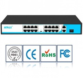 Resim HRUI HR901-AF-1621GS-200 16 PORT 10/100 16 PORT POE 2 PORT UPLINK + 1 SFP 200W YONETILEMEZ RACK MOUNT SWITCH HR901-AF-1621GS-200 16 PORT 10/100 16 PORT POE 2 PORT UPLINK + 1 SFP 200W YONETILEMEZ RACK MOUNT SWI...