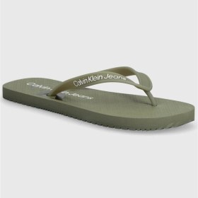 Resim Calvin Klein Beach Glossy Erkek Parmak Arası Terlik Haki 