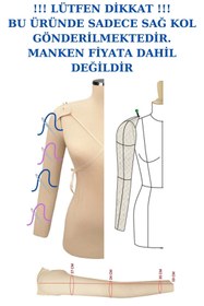 Resim Manken İstanbul Sünger Komple Iğne Batabilen Seyyar Sağ Taraf 36/38/40 Beden Uyumlu Prova Mankeni Kolu 