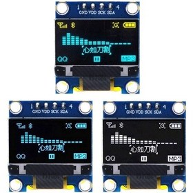 Resim 0.96" 128X64 Ssd1306 12864 4 Pin I2C Oled Ekran Modülü(Sarı/Mavi) 