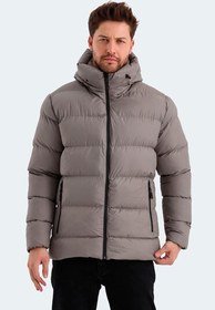 Resim Slazenger HANK Erkek Kapüşonlu Şişme Taş Gri Mont & Kaban 