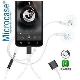 Resim Microcase Huawei P20 Type-C Usb C 2In1 Şarj + Kulaklık Dönüştürüc 