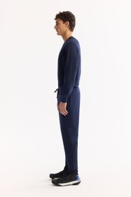 Resim Avva Erkek Lacivert Beli Lastikli Bağcıklı Bi-Stretch Regular Fit Eşofman Altı B003400 