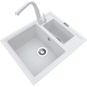 Resim Polex Cristalüx Granit Eviye P-04+Luxury Beyaz 