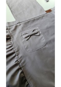 Resim Keten Fırfırlı Bohem Mutfak Önlüğü Gri 