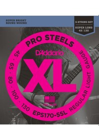 Resim D'addario Eps170-5sl Xl Prosteels 5 Telli Bas Gitar Tel Seti - 45-130 Regular Light Profesyonel Super Long Scale Ekstra Uzun , Paslanmaz Çelik Yapı Ve Yüksek Manyetik Çıkış 