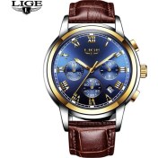Resim Hanyang L Altın Mavi Lıge Erkek Saatler Moda Üst Marka Lüks Iş Otomatik Mekanik Saat Erkekler Rahat Su Geçirmez Izle Relogio Masculino + Kutu (Yurt Dışından) 