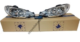 Resim Peugeot 206 (1998-2008) Orijinal İran Şeffaf Far Takımı, Sağ-Sol 