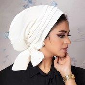 Resim Tek Renkli İplik Dört Çubuklu Uzun Kuyruk Turban Şapka Kemoterapi Şapkası Kadınlar Uzun Kuyruk Şapka Etnik Çanta Baş Şapkaları 