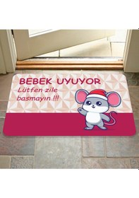 Resim Lütfen Zile Basmayın Yazılır Dekoratif Dış Kapı Önü Ve Iç Mekan Paspası Yıkanabilir Çok Renkli 
