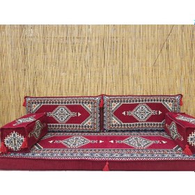 Resim Coton Şark Köşesi Saraylı Desenli Minder Takımı Bordo 