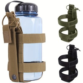 Resim Taşınabilir Katlanabilir Renkli Kupa Tutucu, Açık Hava Yürüyüşü, Tırmanma, Kamp İçin Ayarlanabilir Su Şişesi Kılıfı 