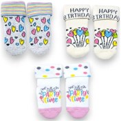 Resim Kız Bebek Altı Kaymaz Silikonlu Havlu Çorap Çok Renkli 